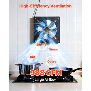 Ventilatore da Parete ad Alta Velocità da 10 Pollici, 988 CFM, Basso Consumo, Controllo On/Off, Ventilazione Portatile - Product Image 2