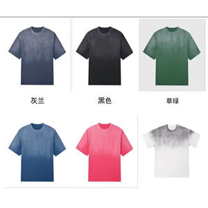 Camiseta Ligera de Corte Cuadrado para Hombre, 100% Algodón Ecológico, Transpirable, con Efecto Tie-Dye Lavado - Product Image 1