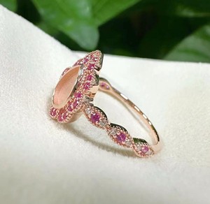 Bague en argent 925 plaqué or 18 carats, 6x8mm, avec sertissage CZ, design floral, forme goutte d'eau, pour lait maternel, à personnaliser, bijou souvenir DIY - Product Image 3