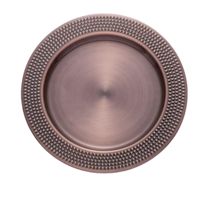 Round Gold Metal Charger <b>Plate</b> Solid Hammered Design Glam Style Handmade Dinnerware for Party Table Setting charger <b>plate</b> - Product Image 5