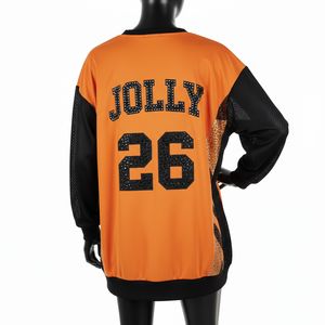 Women Basketball Jersey GSM Breathable Polyester Mesh <b>Black</b> Panel <b>Long</b> <b>Sleeve</b> Heat Transfer Logo Basketball Jersey Breathable - Product Image 2