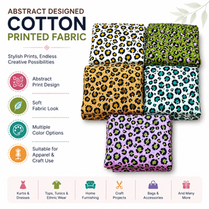 Wholesale Abstract Printed Cotton <b>Fabric</b> Leopard Style Design for Apparel Dressmaking and Home Decor - Product Image 6