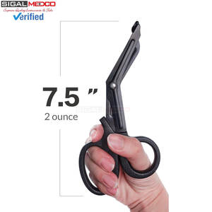 กรรไกรตัดผ้าพันแผล Trauma Shears ชุด 4 ชิ้น ขนาด 7.5 นิ้ว สำหรับ EMT และการแพทย์ เกรดทางการแพทย์ กรรไกรปฐมพยาบาลขนาดใหญ่ สีดำ เคลือบฟลูออไรด์ - Product Image 2