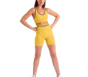 Marque privée couleur unie toutes les tailles femmes Yoga soutien-gorge et short ensemble 2025 nouveau Design Logo personnalisé femmes Yoga ensemble coton - Product Image 1