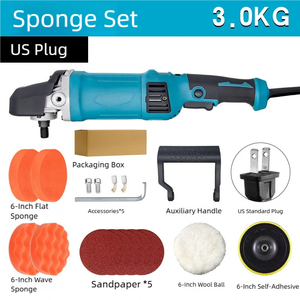 1580W 6 inch electric <b>car</b> <b>polisher</b> kit, rotary polishing machine set with pads for auto detailing and <b>car</b> paint repair - Product Image 3