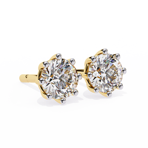 Luxury <b>Tops</b> Round Cut E VS 1ct Each Lab Grown Diamond 14K Gold IGI Certified <b>Earring</b> <b>Tops</b> for Gift Party & Anniversary - Product Image 1