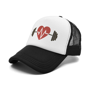 INDEX APPAREL Heart <b>Barbell</b> Trucker Cap 6-Panel <b>Adjustable</b> Unisex Mesh Casual Hat Breathable Sports Style - Product Image 4