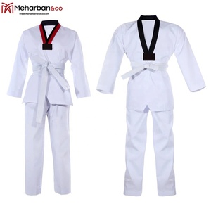 Uniforme traditionnel à manches longues, en coton noir, blanc, pour adulte - Product Image 2