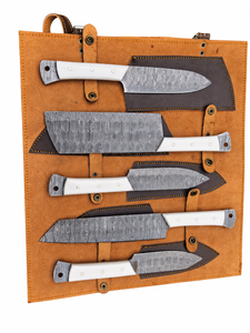 Custom Handmade Hand Forged Damascus Steel Chef <b>Knife</b> Set 5-Piece <b>Bone</b> <b>Handle</b> Traditional Style Right Hand Dishwasher Safe - Product Image 6
