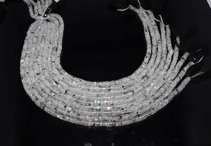 Cuentas lisas de piedra lunar arcoíris blanca musgosa natural AAA de 5-5.5MM, cuentas de rueda arcoíris musgosa de 13 pulgadas, cuentas lisas arcoíris blancas - Product Image 4