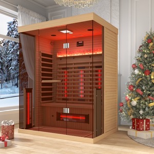 Sauna Portátil de Infrarrojos Lejanos para 2-3 Personas, de Madera de Hemlock, con Calefacción de Carbono y Bluetooth - Product Image 4