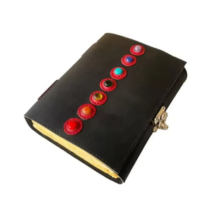 Cuaderno de hechizos y bocetos hecho a mano, de tapa blanda negra, con borde deshilachado, con diseño de Siete Piedras, Vintage, Religioso, Libro de Amor y Sombras, en blanco - Product Image 4