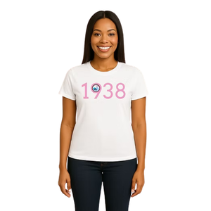 Camiseta Gráfica Blanca para Mujer, Estilo 1938, Informal, para Uso Diario, Estilo Urbano, Cómoda, Suave, Ropa de Moda - Product Image 1