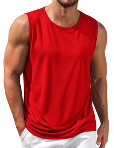 <b>Men's</b> <b>White</b> Cotton Sleeveless Tank Top O-Neck Casual Knitted Breathable Solid <b>Vest</b> - Product Image 3