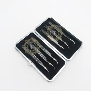 Pince à épiler de luxe en acier inoxydable à logo personnalisé, motif cœur durable, paillettes argentées, poudre noire pour cils – Vente chaude - Product Image 6