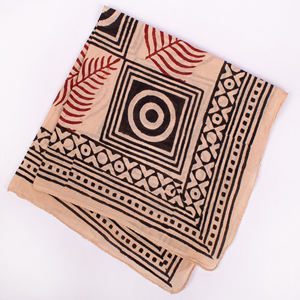 ผ้าพันคอพิมพ์ลายบล็อก 100% ผ้าฝ้าย ขายส่ง ผ้าคลุมบิกินี่ ผ้าปาเรโอ ผ้าพันคอสี่เหลี่ยมทำมือ และผ้าเช็ดหน้า ผ้าพันคอพิมพ์ลาย Bagru สำหรับการเดินทาง - Product Image 1