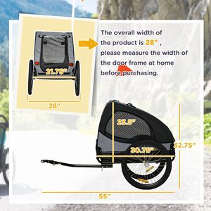 Rimorchio in Alluminio per Cani di Taglia Media con Design Nero Elegante, Ruote a Sgancio Rapido, Catarifrangenti e Bandiera di Sicurezza - Product Image 3