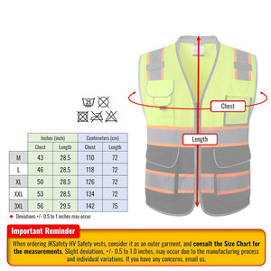 Hi Visibility Breathable Polyester Safety Vest with Reflective Stripes and <b>Multiple</b> Pockets Unisex Workwear - Product Image 2