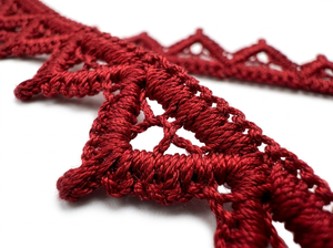 10mm <b>Red</b> Geometric Guipure GPO Lace Trim Customizable Manufacturer 20 Meter Packing for Footwear Bags Crafts Decor Hair <b>Bows</b> - Product Image 3