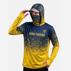 Hoodie de pêche performant en tissu extensible 100% polyester, manches longues, protection UV - Product Image 3