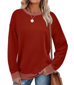 Nueva Colección de Sudaderas de Algodón para Mujer, de Lujo, Manga Larga, Cuello Redondo, Hombros Caídos, Color Sólido, Cómodas y Casuales, de Bangladesh - Product Image 5
