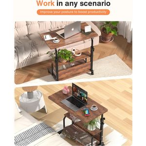 Scrivania Regolabile per Laptop, Tavolo Portatile per Piccoli Spazi, Ideale per Camere da Letto e Uffici Domestici - Product Image 4