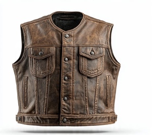 เสื้อแจ็คเก็ตหนังไร้แขนคุณภาพพรีเมียม ดีไซน์หรูหราและเท่มาก - Product Image 1