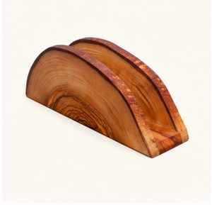 Premium Handcrafted Olive Wood Napkin Holder Natural Grain Boat Shaped <b>Tissue</b> Stand For Luxury Dining Table And Restaurant Decor - Product Image 1