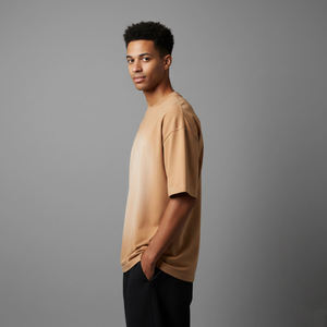 T-shirts pour hommes style vintage délavé, coupe ample, impression personnalisée, épaules tombantes, style court, streetwear, unisexe - Product Image 6