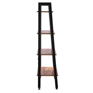 Scaffale a 4 livelli in acciaio stile industriale rustico, a forma di scala, per bagno, soggiorno, librerie e scaffalature portaoggetti - Product Image 4