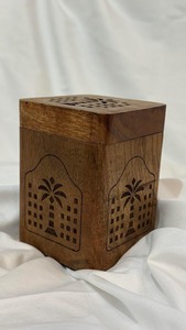 Porte-encens en bois découpé au laser, diffuseur d'aromathérapie avec bol métallique, décoration de bureau parfumée - Product Image 2