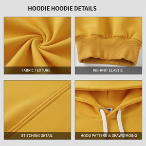 Sudadera con capucha corta de algodón grueso de 400 g/m² para hombre, estilo oversize, con cremallera, lisa, personalizada, de corte cuadrado, fabricante de sudaderas cortas de forro polar. - Product Image 5