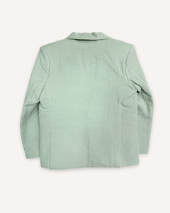 เสื้อเบลเซอร์เด็กผู้ชายสีเขียวมิ้นท์ ปกแบบนอตช์ กระดุมแถวเดียว สำหรับงานพิธีการ อายุ 3-4 ปี ผ้าวอร์สเตด - Product Image 2