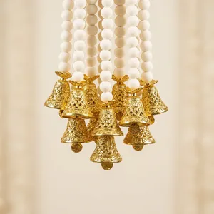 Guirnalda de Borlas Doradas con Cuentas y Adornos de Campanas, Decoración Vertical Colgante para Bodas, Entrada del Hogar, Paquete de Varias Piezas - Product Image 3