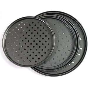 Juego de Bandejas para Pizza Antiadherentes Perforadas de Alta Calidad, Bandeja para Pizza de Acero al Carbono Resistente con Orificios, Bandejas Redondas para Hornear en Casa - Product Image 1