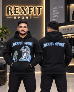 <b>Men</b> <b>Black</b> Winter Pullover Hoodie Heavyweight <b>Fleece</b> 550g Oversized Streetwear Custom OEM Wholesale Casual Top Polyester/Cotton - Product Image 2
