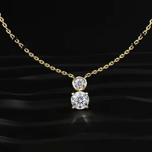 Colgante de compromiso y boda con diamante CVD cultivado en laboratorio de talla brillante, color D-E, claridad VVS-VS, certificado IGI, chapado en oro, para mujer, India - Product Image 1
