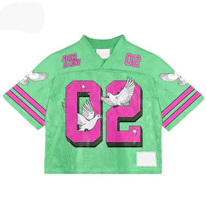 Custom Oversize Printed Summer Short American Football Jersey <b>Retro</b> Street Fashion Men's Mesh Streetwear Soccer Jersey - Product Image 2