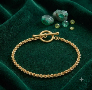Pulsera de Cadena y Eslabones de Latón Chapado en Oro de 14K con Patrón Geométrico, Joyería Moderna para Mujer para Fiestas - Product Image 3