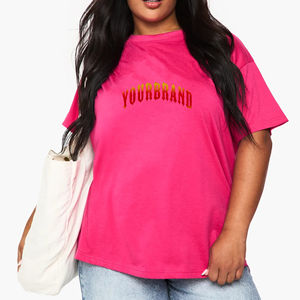 Nouveau T-shirt tendance pour femme, meilleure marque de fabrication, votre logo personnalisé, col rond, grandes tailles, design anti-rétrécissement, T-shirts pour femme - Product Image 1