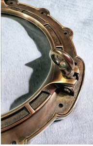 กระจกทรงกลมโบราณทองเหลืองสำหรับตกแต่งผนังห้องโดยสารเรือเดินสมุทร  ตกแต่งผนังห้องโดยสารเรือ  ทำจากอะลูมิเนียม  สีน้ำตาลโบราณ - Product Image 6