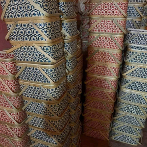 Natural Vietnam Square Bamboo <b>Basket</b> With Handle For Storage Cake Fruit And Elegant Picnic Use From 99 Gold Data - Product Image 2