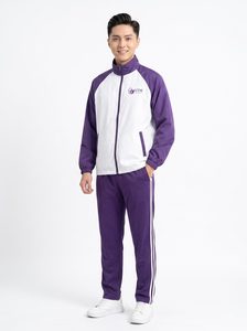 UTM เสื้อแจ็คเก็ตกันลมแบบมีฮู้ดสำหรับผู้ชาย สีม่วง สีขาว หรูหรา คุณภาพสูง - Product Image 3