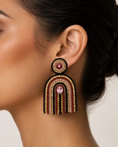 Handmade Zinc Alloy Black White Seed Bead Fringe <b>Drop</b> Earrings for Women Bohemian Long Tassel Wedding Fashion Statement Jewelry - Product Image 4