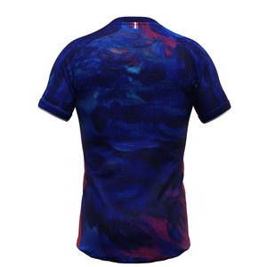 Maillot de sport personnalisé de qualité supérieure, bleu et violet, col en V, respirant, prix attractif, nouveau modèle, maillot d'entraînement de volley-ball - Product Image 2