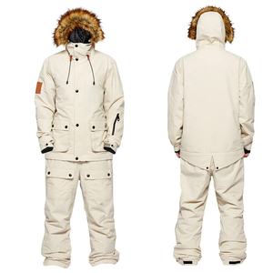 Professional <b>Waterproof</b> Winter Ski Suit Men Women Snowboarding Jacket Pants <b>Set</b> Thermal Windproof Fur Hood Outdoor Snow Wear - Product Image 1
