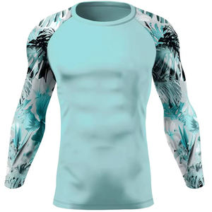 เสื้อแรชการ์ดแขนสั้นสำหรับผู้ชาย MMA แบบกำหนดเอง ระบายอากาศได้ดี ป้องกันรังสียูวี และแห้งเร็ว - Product Image 1