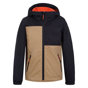 Veste coupe-vent à capuche pour homme, noire avec fermeture éclair vert lime, style sportif, vêtement d'automne, coupe régulière, en polyester - Product Image 3
