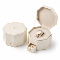 Boîte cadeau octogonale en carton rigide personnalisée avec couvercle à charnière, tiroir, texture fine, dorure à chaud, OEM