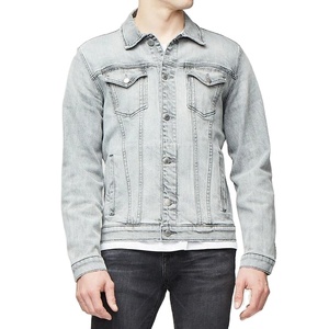 Rugged <b>Men</b> <b>Denim</b> <b>Jacket</b> Stand Front Streetwear Fashion Stylish Casual Outerwear Durable Stitching Soft Cotton Fabric Modern Fit - Product Image 3